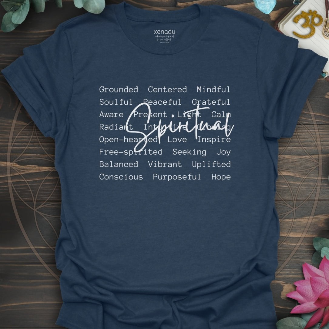 Spiritual Words Tee Heather Navy T-Shirt