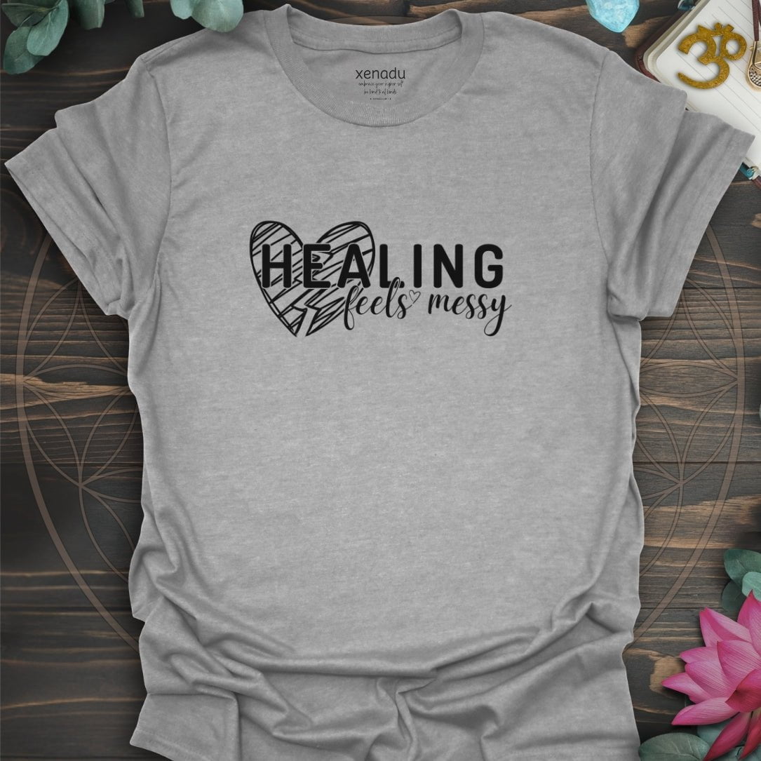 Healing Feels Messy Tee Sport Grey T-Shirt