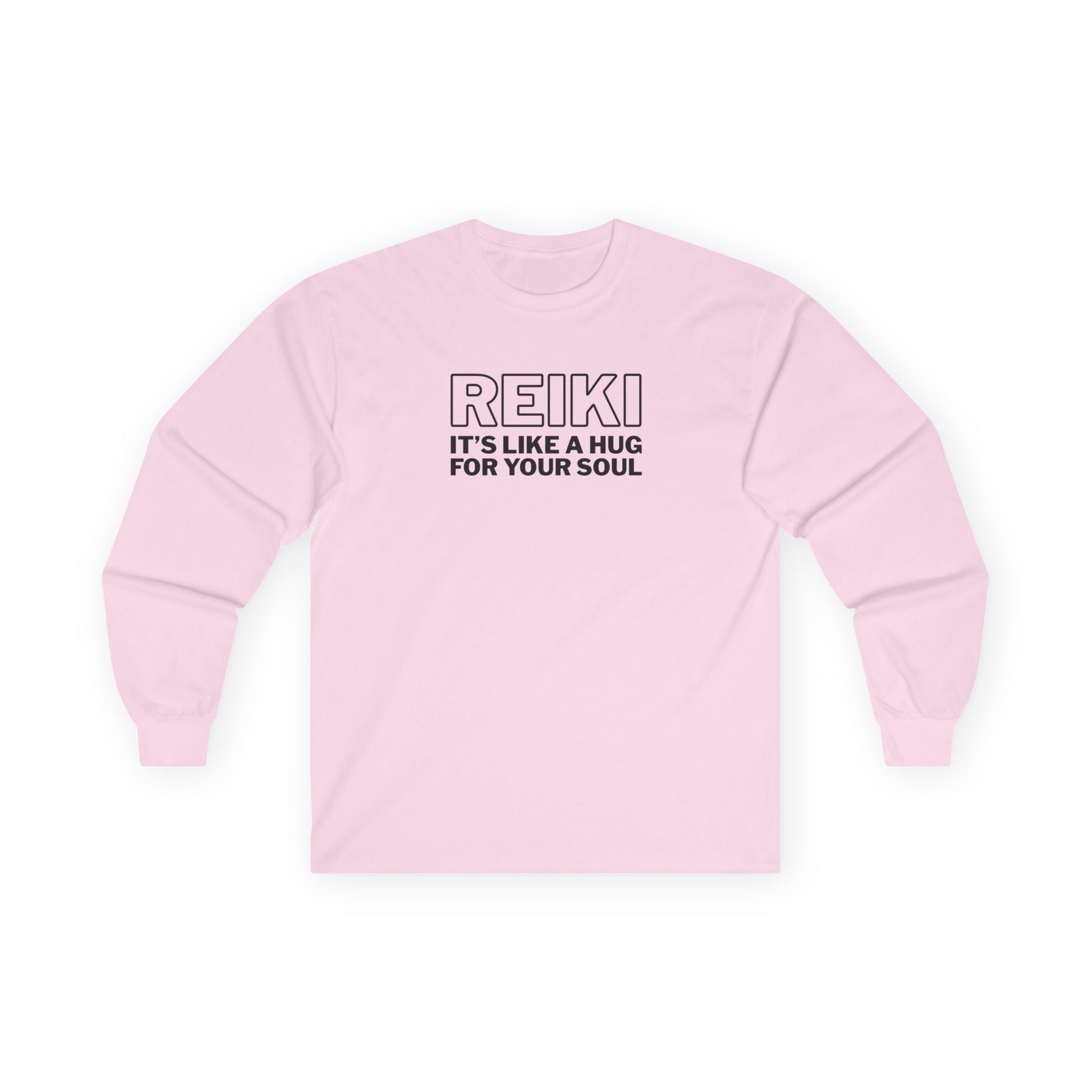 Reiki It's Like a Hug Long Sleeve Tee Light Pink Long-sleeve