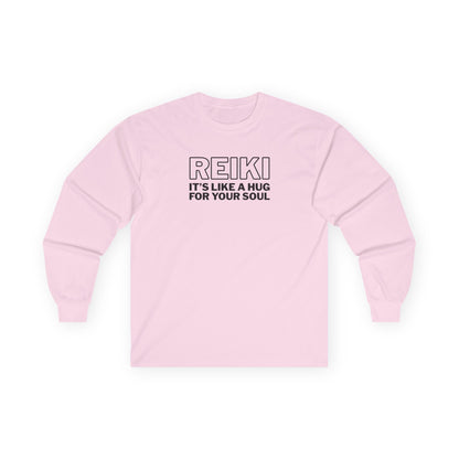 Reiki It's Like a Hug Long Sleeve Tee Light Pink Long-sleeve