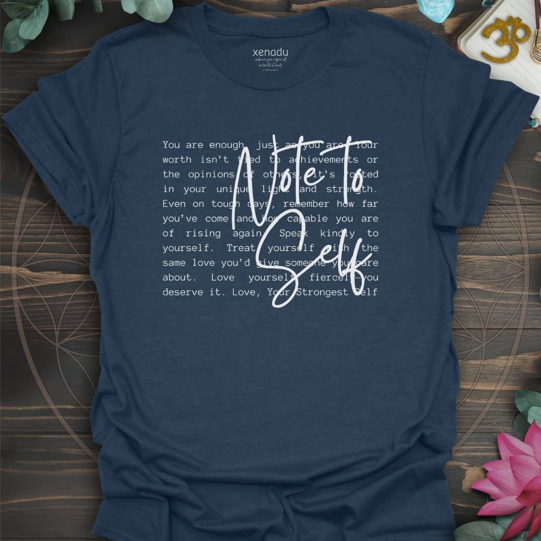 Note to Self Tee Heather Navy T-Shirt
