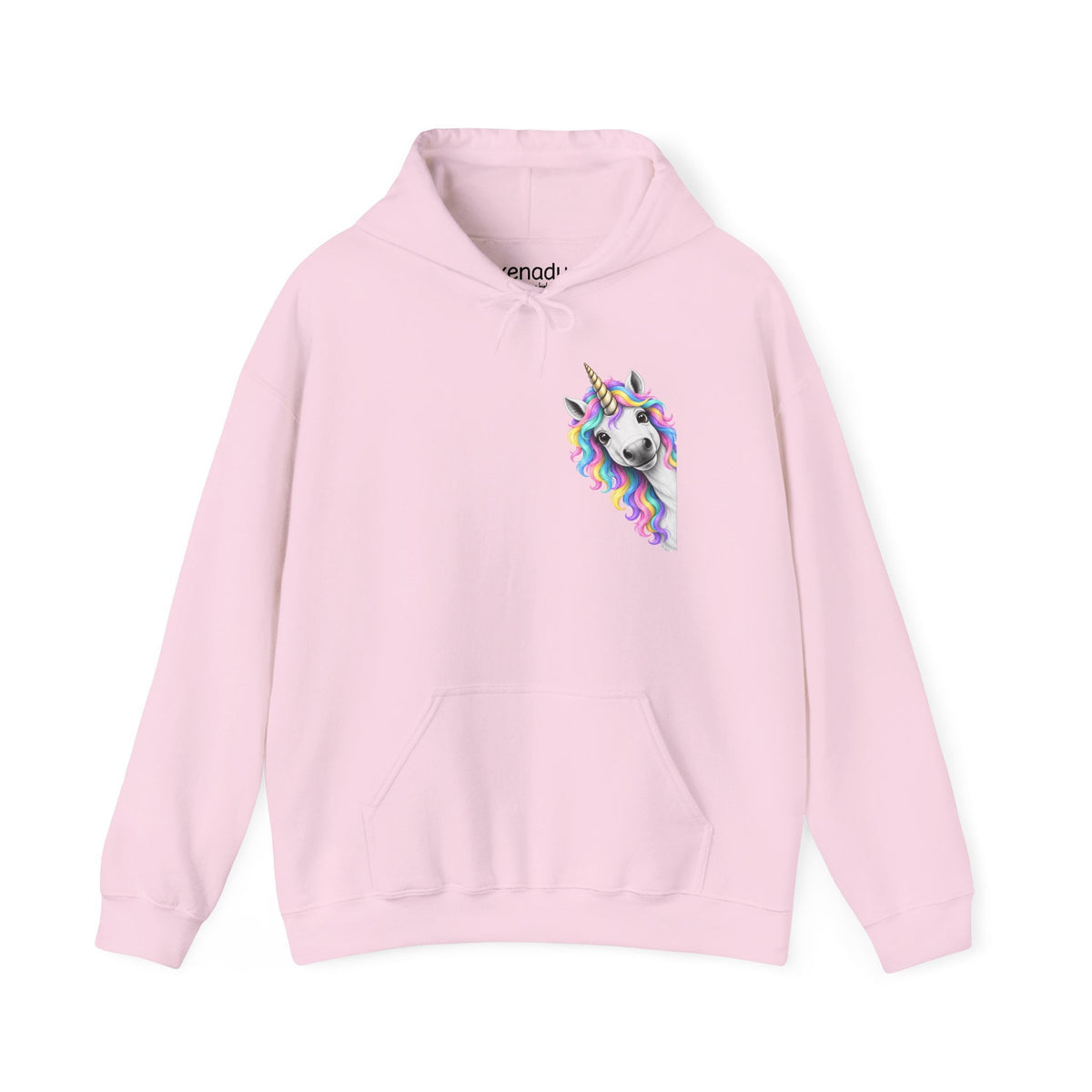 Peeking Unicorn Hoodie Light Pink Hoodie