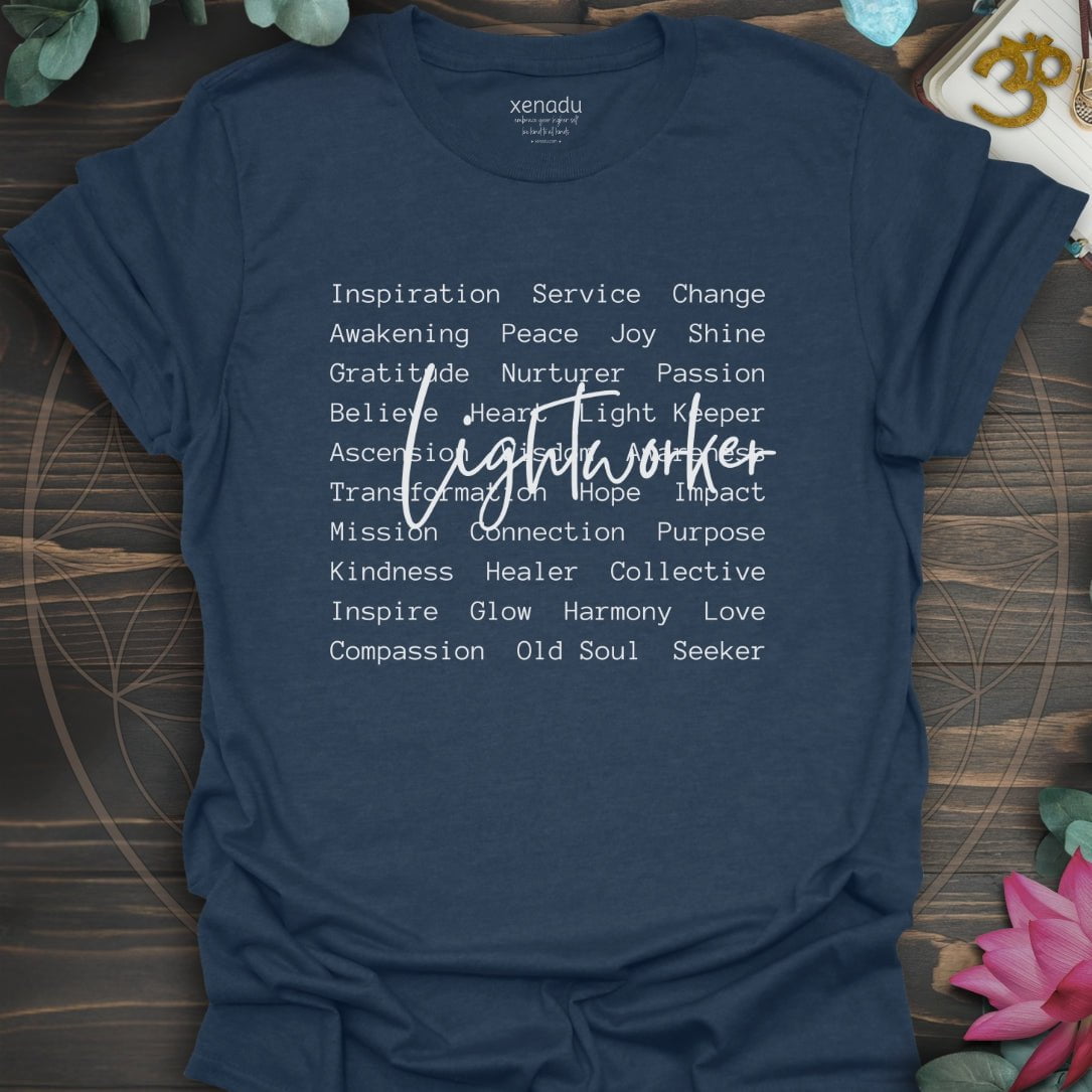 Lightworker Words Tee Heather Navy T-Shirt