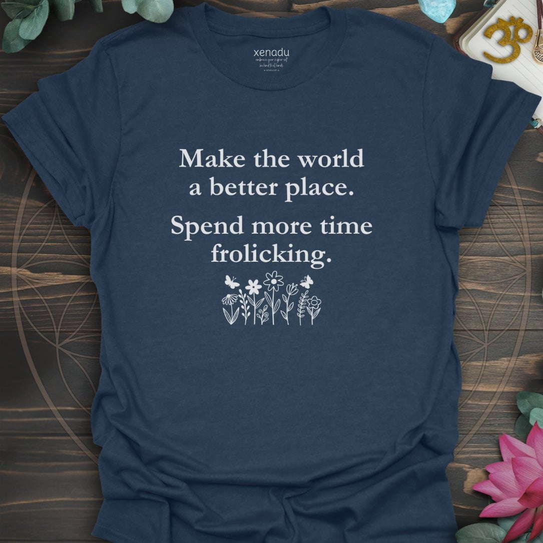 More Time Frolicking Tee Heather Navy T-Shirt