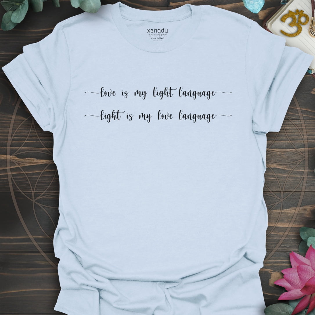 Love Light Language Tee Light Blue T-Shirt