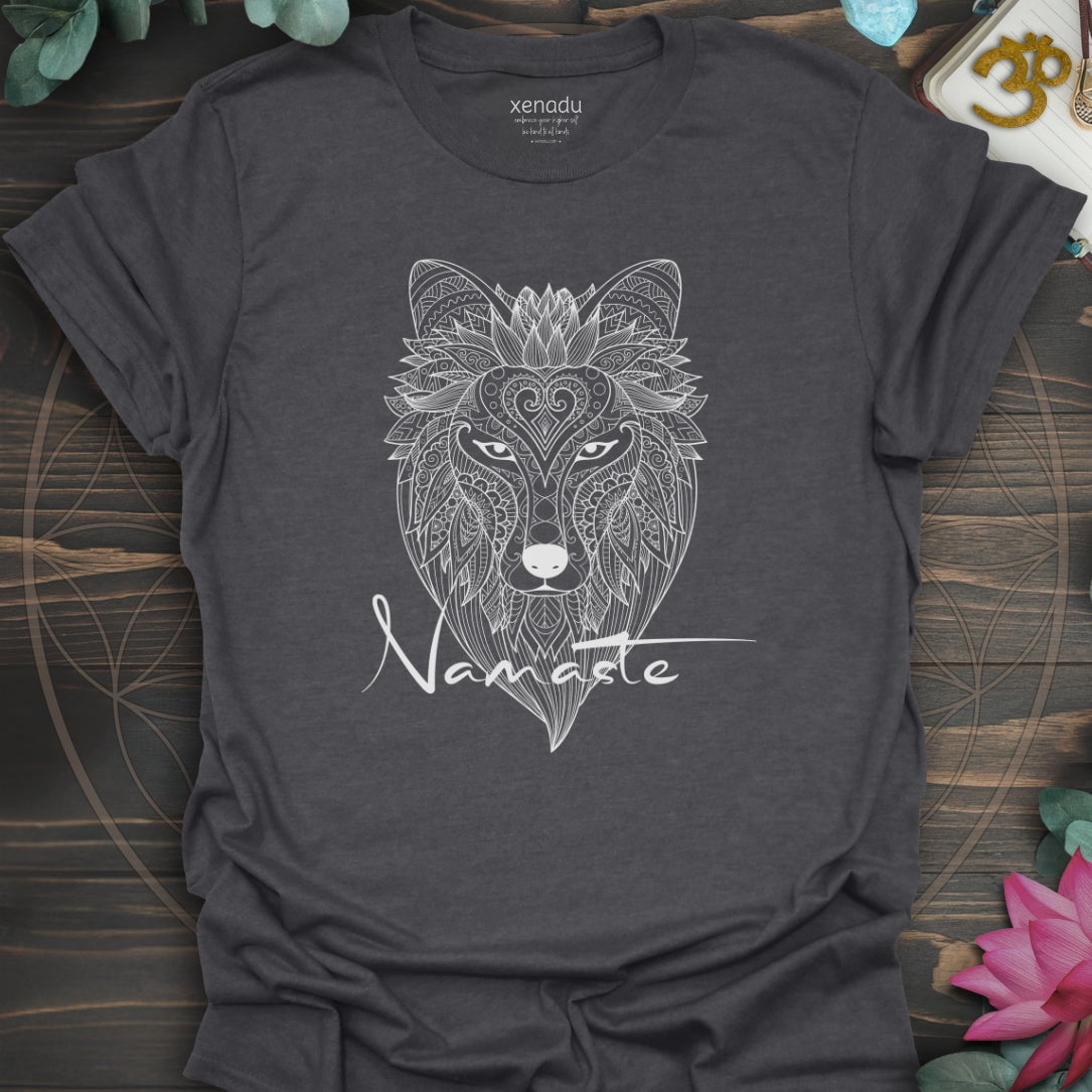 Namaste Wolf Tee Dark Heather Grey T-Shirt