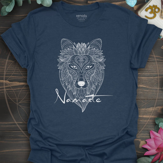 Namaste Wolf Tee Heather Navy T-Shirt