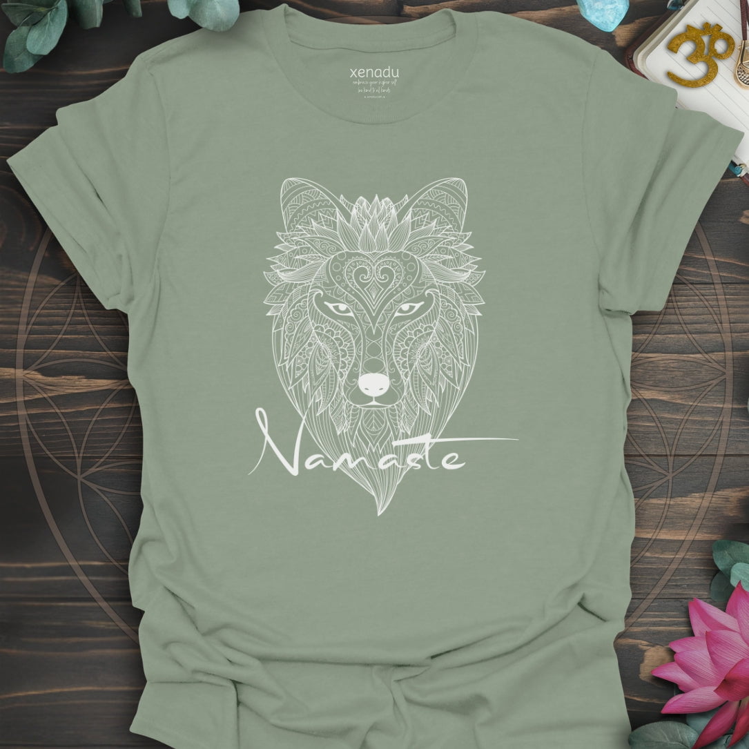Namaste Wolf Tee Sage T-Shirt