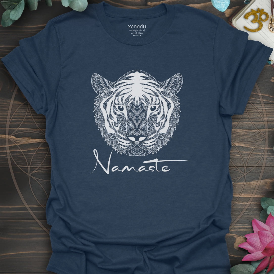 Namaste Tiger Tee Heather Navy T-Shirt