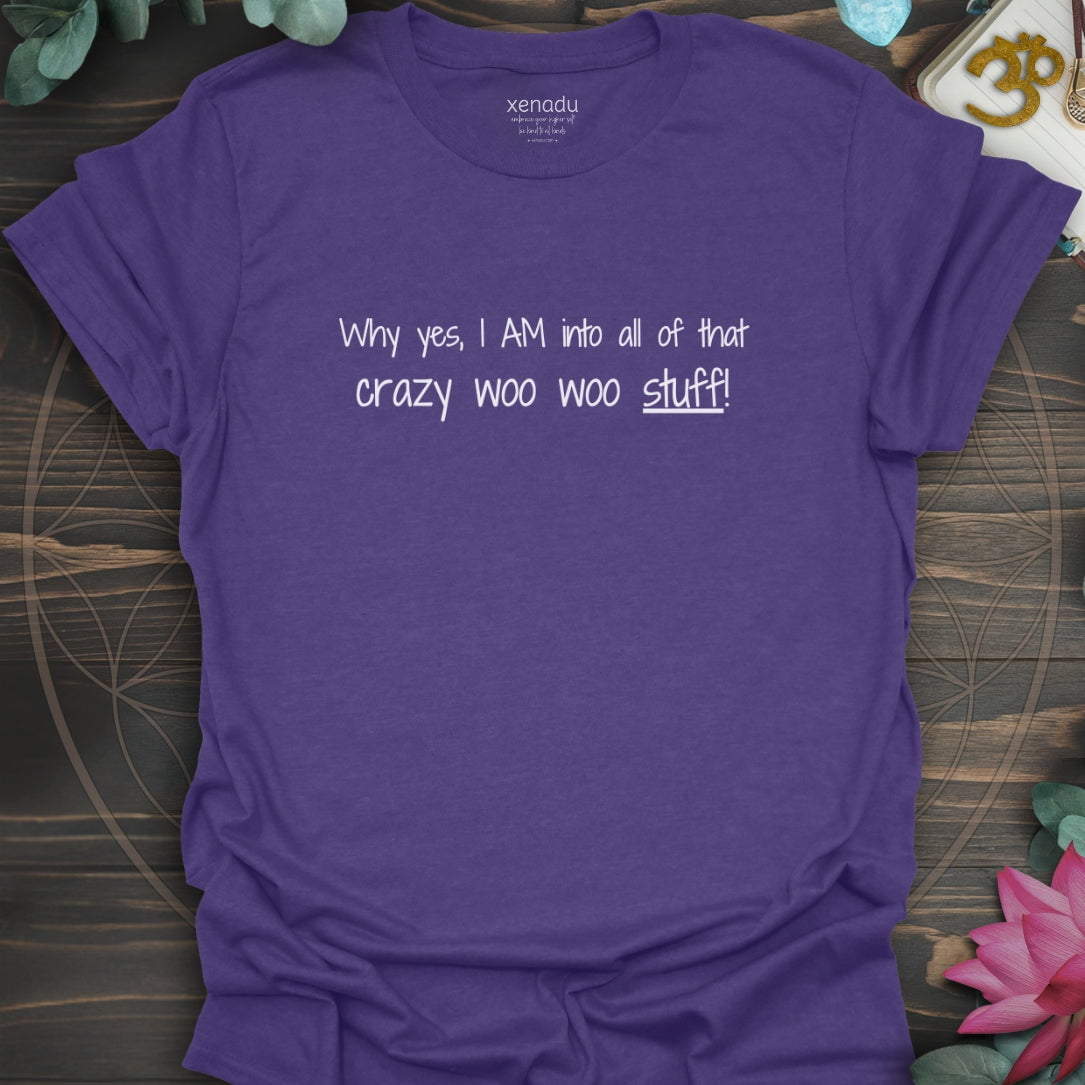 Crazy Woo Woo Stuff Tee Heather Purple T-Shirt