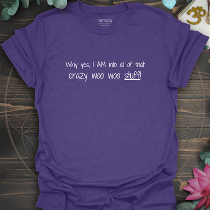 Crazy Woo Woo Stuff Tee Heather Purple T-Shirt