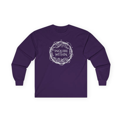 Inquire Within Long Sleeve Tee Purple Long-sleeve