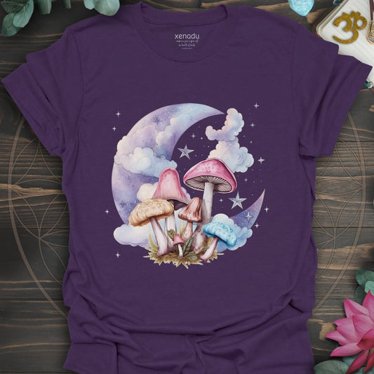 Mushrooms Moon Tee Purple T-Shirt