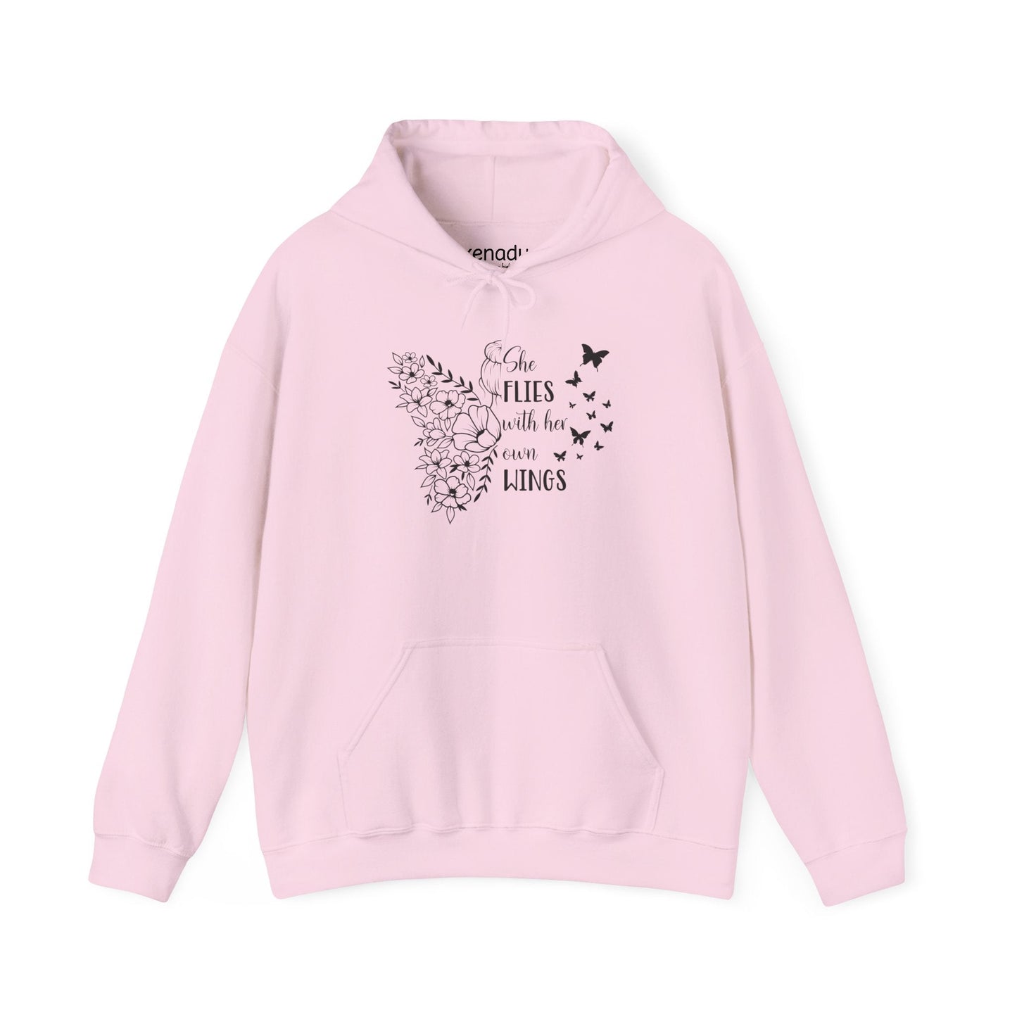 With Her Own Wings Hoodie Light Pink Hoodie