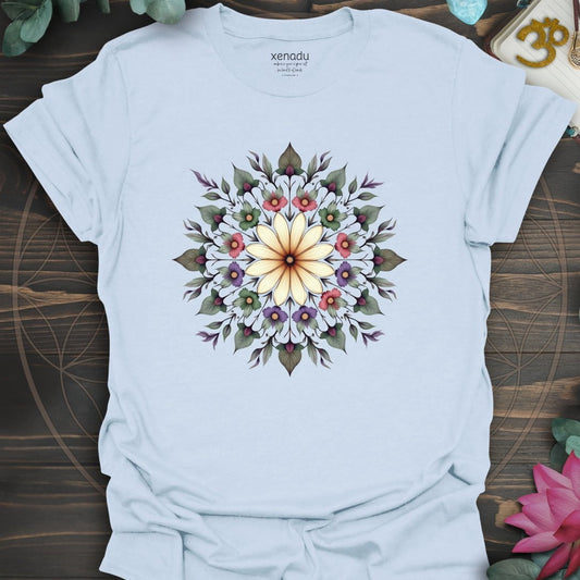 Botanical Mandala Tee Light Blue T-Shirt