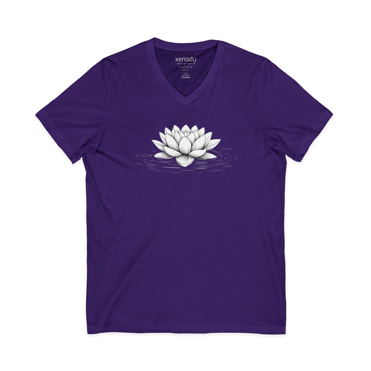 Floating Lotus V-Neck Tee Purple V-neck