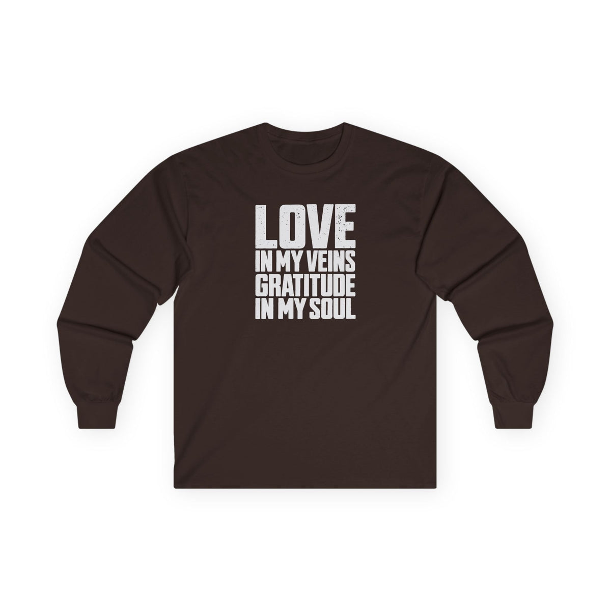 Love In My Veins Long Sleeve Tee Dark Chocolate Long-sleeve