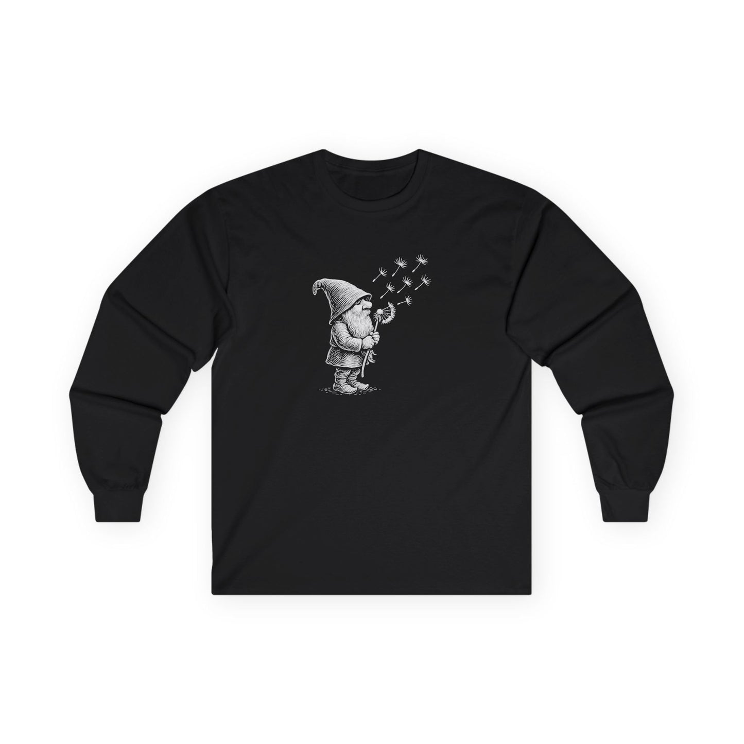 Wishing Gnome Long Sleeve Tee Black Long-sleeve