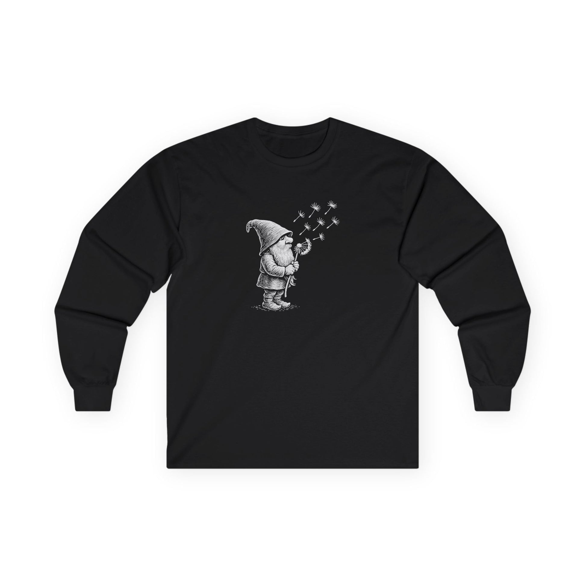 Wishing Gnome Long Sleeve Tee Black Long-sleeve