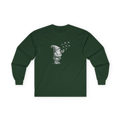 Wishing Gnome Long Sleeve Tee Forest Green Long-sleeve