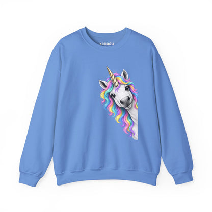 Peeking Unicorn Sweatshirt Carolina Blue Sweatshirt