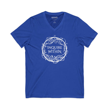 Inquire Within V-Neck Tee Royal Blue V-neck