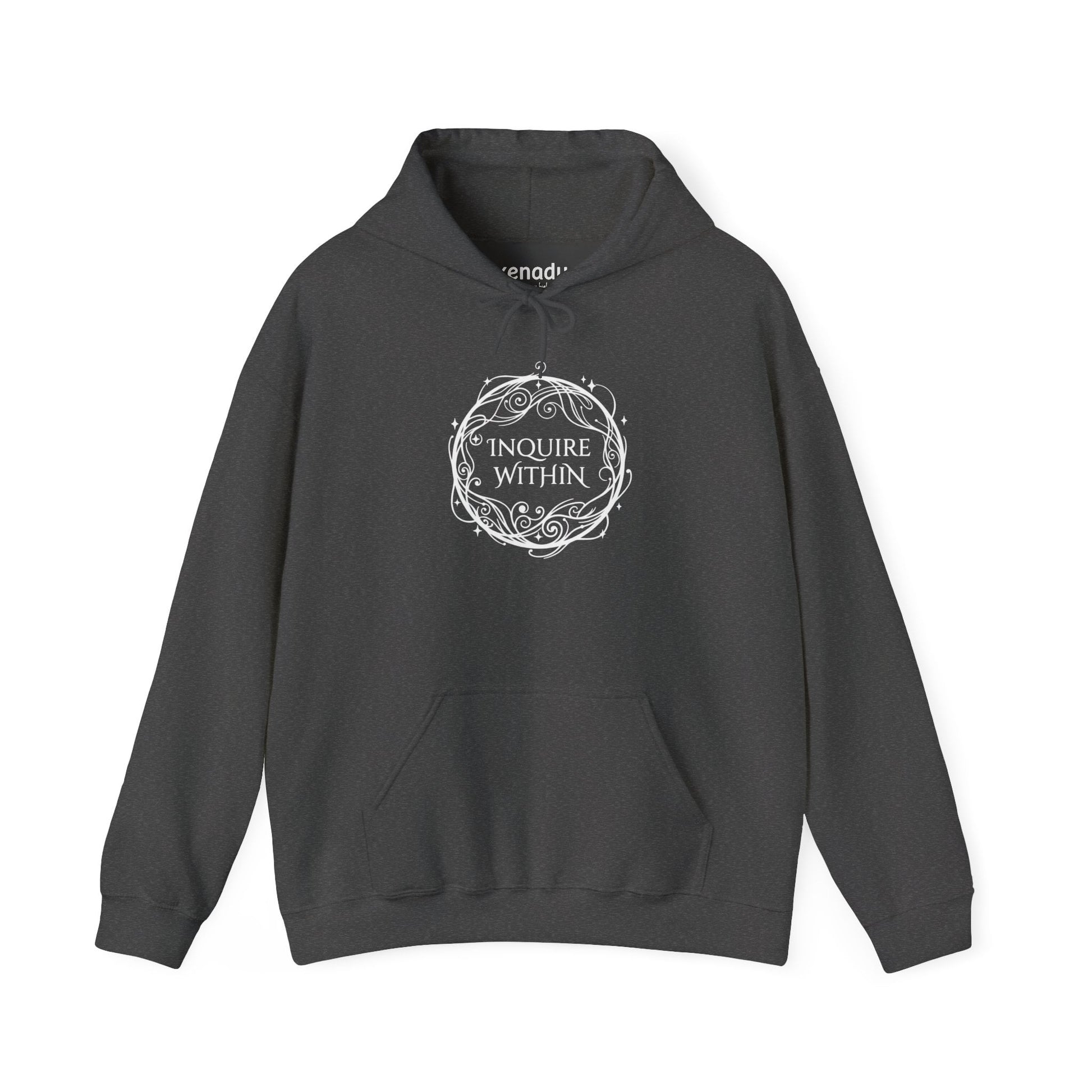 Inquire Within Hoodie Dark Heather Grey Hoodie