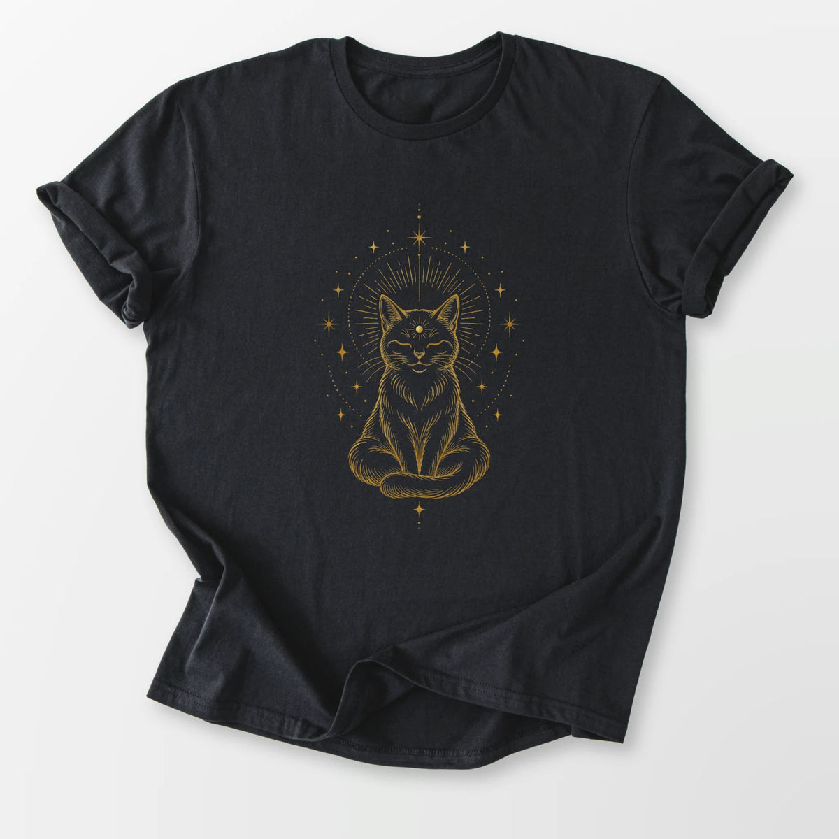 Enlightened Cat Tee Black T-Shirt