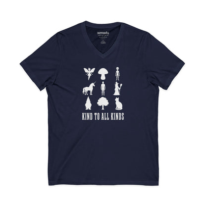 I'm Kind To All Kinds V-Neck Tee Navy