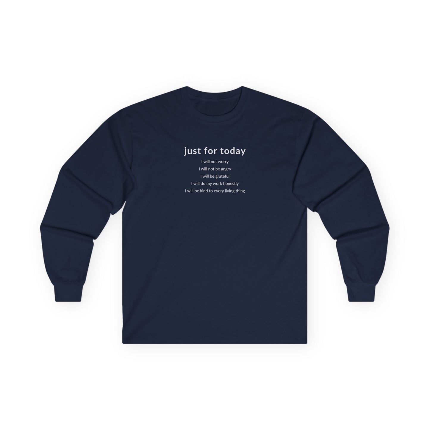 Just For Today I Will Long Sleeve Navy Long-sleeve