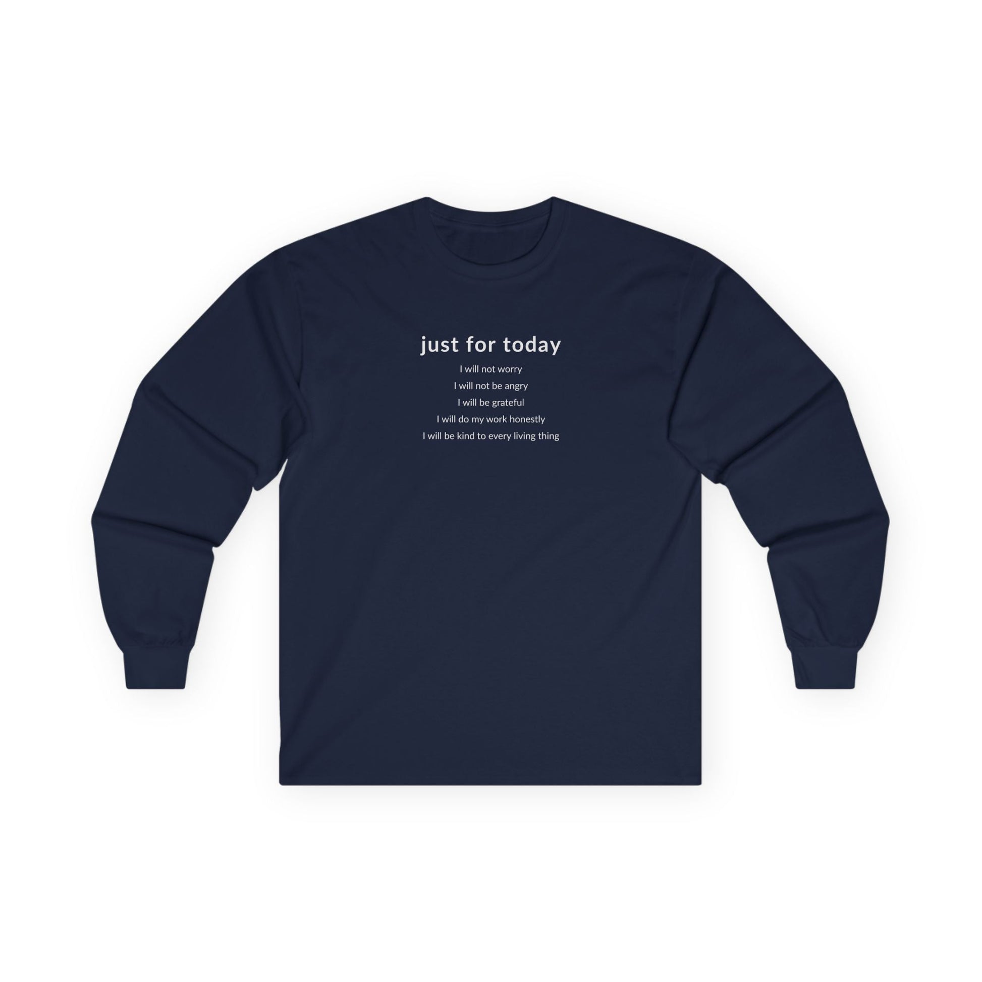 Just For Today I Will Long Sleeve Navy Long-sleeve