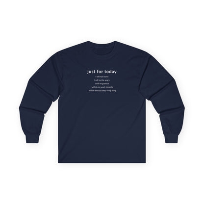 Just For Today I Will Long Sleeve Navy Long-sleeve