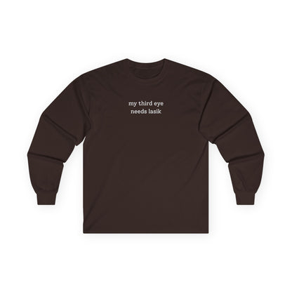 Third Eye Needs Lasik Long Sleeve Tee Dark Chocolate Long-sleeve