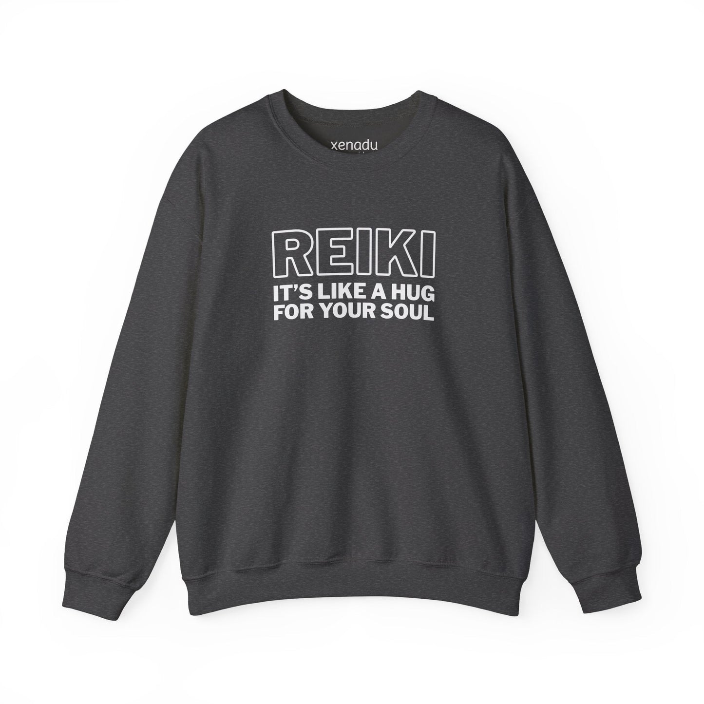 Reiki is Like a Hug Sweatshirt Dark Heather Grey Sweatshirt