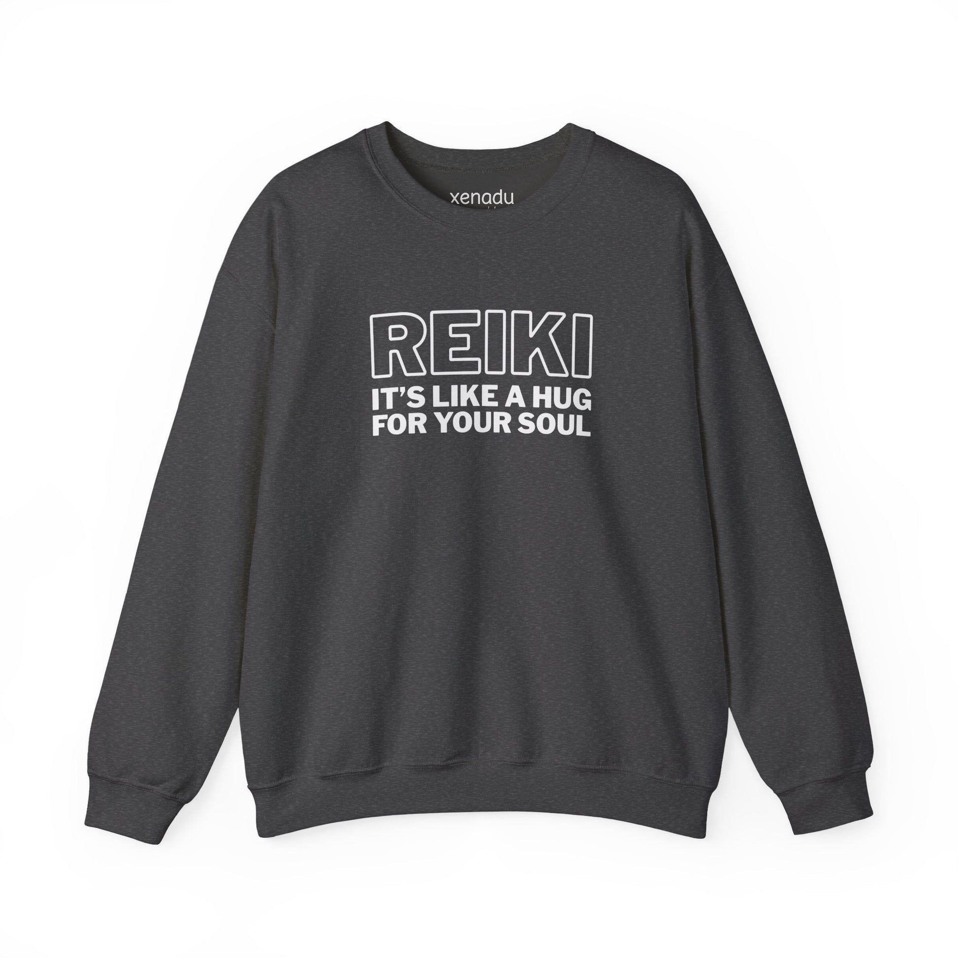 Reiki is Like a Hug Sweatshirt Dark Heather Grey Sweatshirt