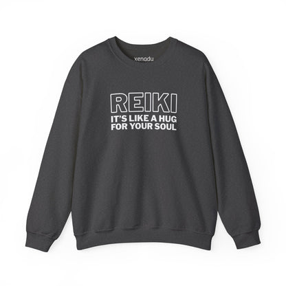 Reiki is Like a Hug Sweatshirt Dark Heather Grey Sweatshirt