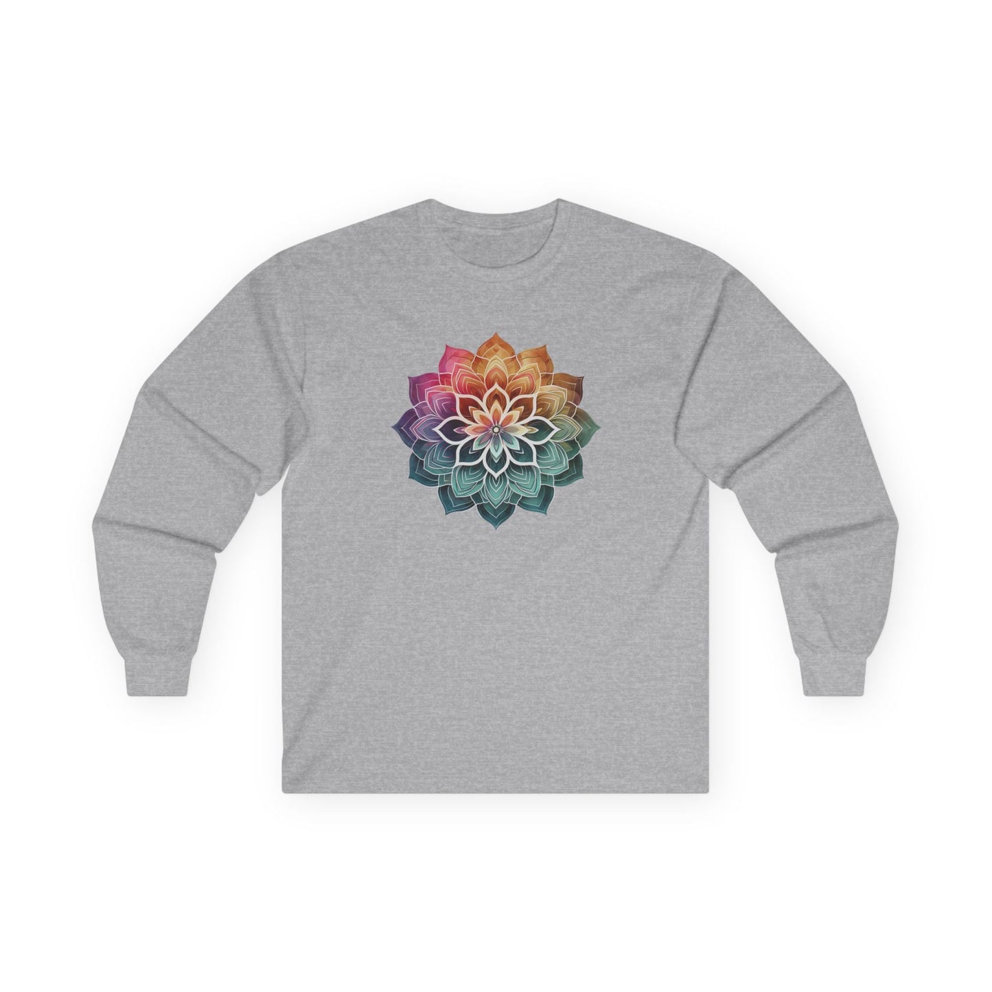 Boho Mandala Long Sleeve Tee Sport Grey Long-sleeve