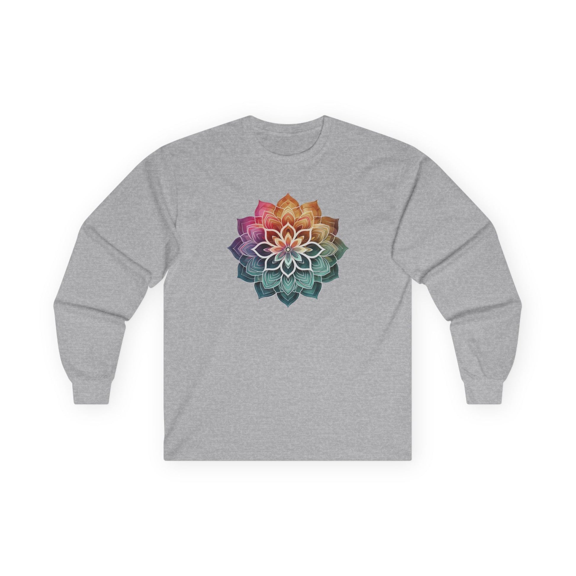 Boho Mandala Long Sleeve Tee Sport Grey Long-sleeve