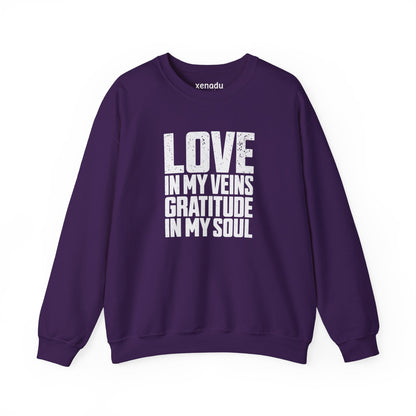 Love In My Veins Sweatshirt Purple Sweatshirt