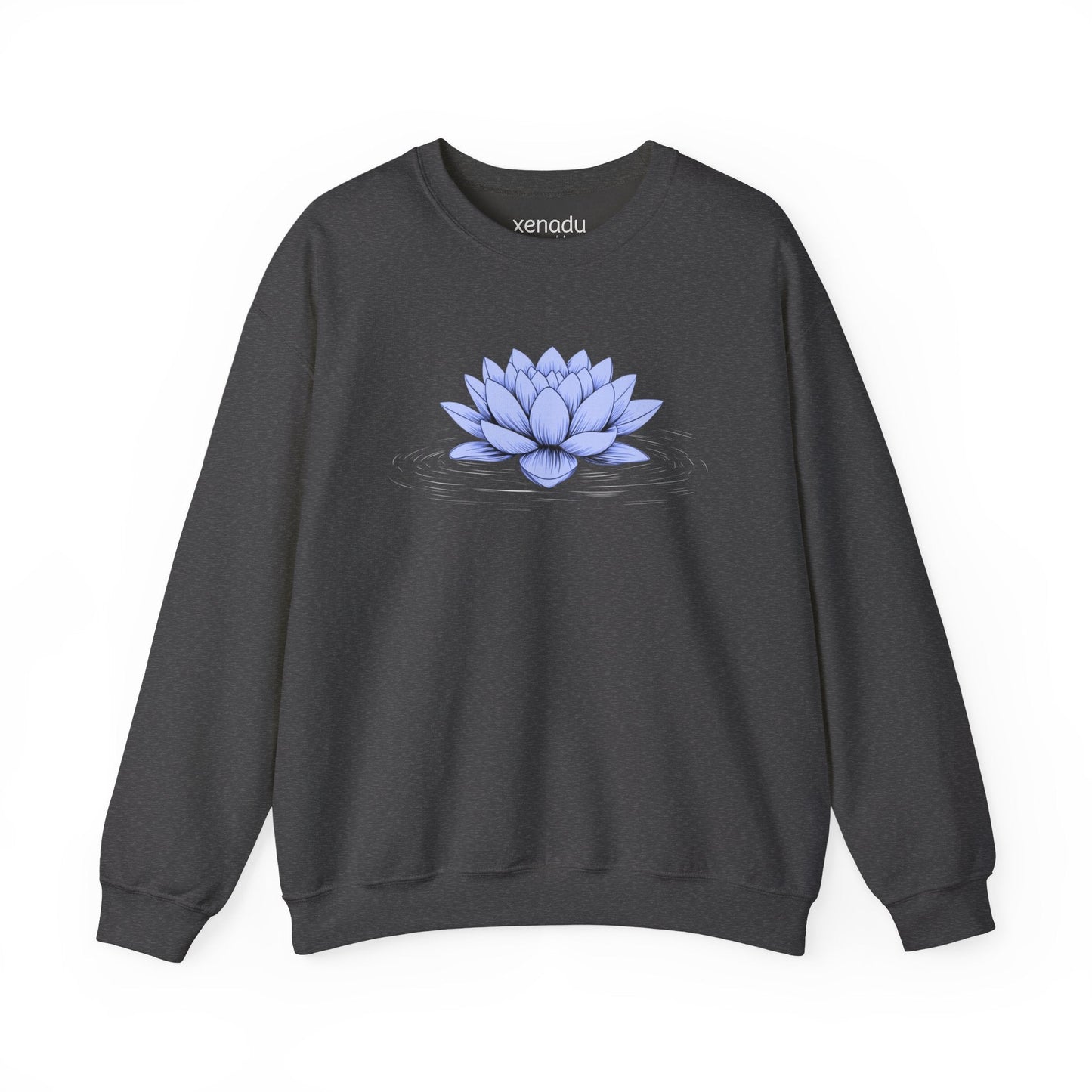 Floating Blue Lotus Sweatshirt Dark Heather Grey Sweatshirt