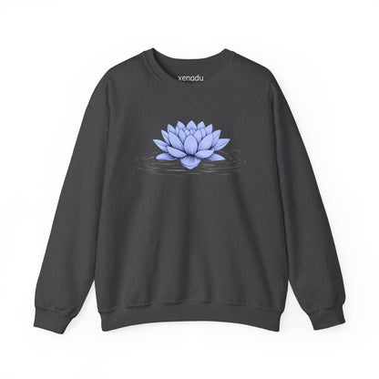Floating Blue Lotus Sweatshirt Dark Heather Grey Sweatshirt