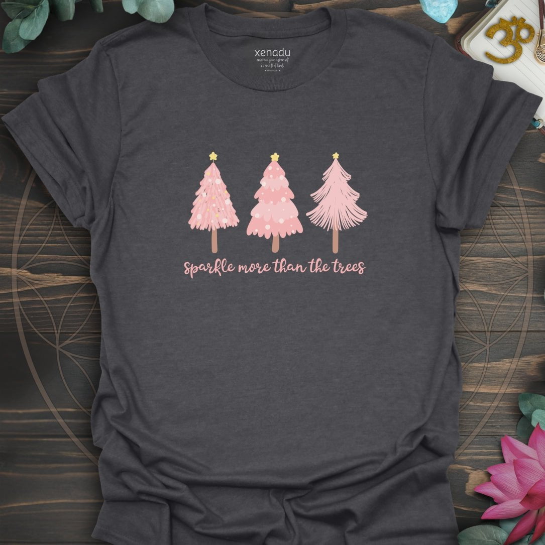 Pretty in Pink Sparkle Tee Dark Heather Grey T-Shirt