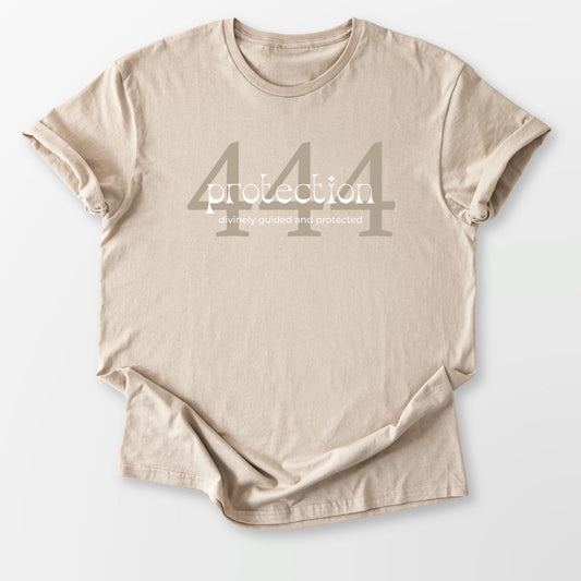 444 Angel Number Tee Sand T-Shirt