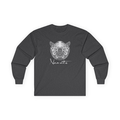 Namaste Tiger Long Sleeve Tee Dark Heather Grey Long-sleeve
