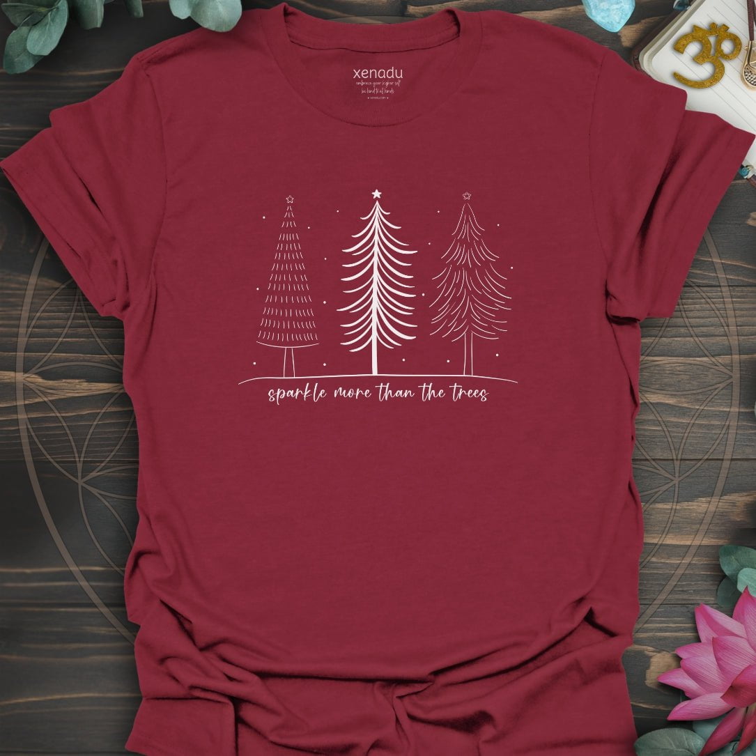 Simply Sparkle Trees Tee Antique Cherry Red T-Shirt