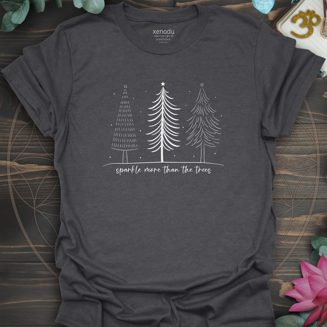 Simply Sparkle Trees Tee Dark Heather Grey T-Shirt