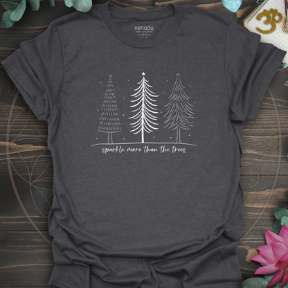 Simply Sparkle Trees Tee Dark Heather Grey T-Shirt