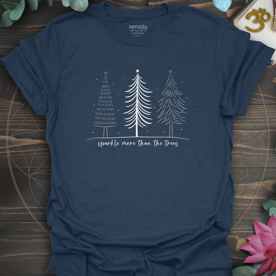 Simply Sparkle Trees Tee Heather Navy T-Shirt