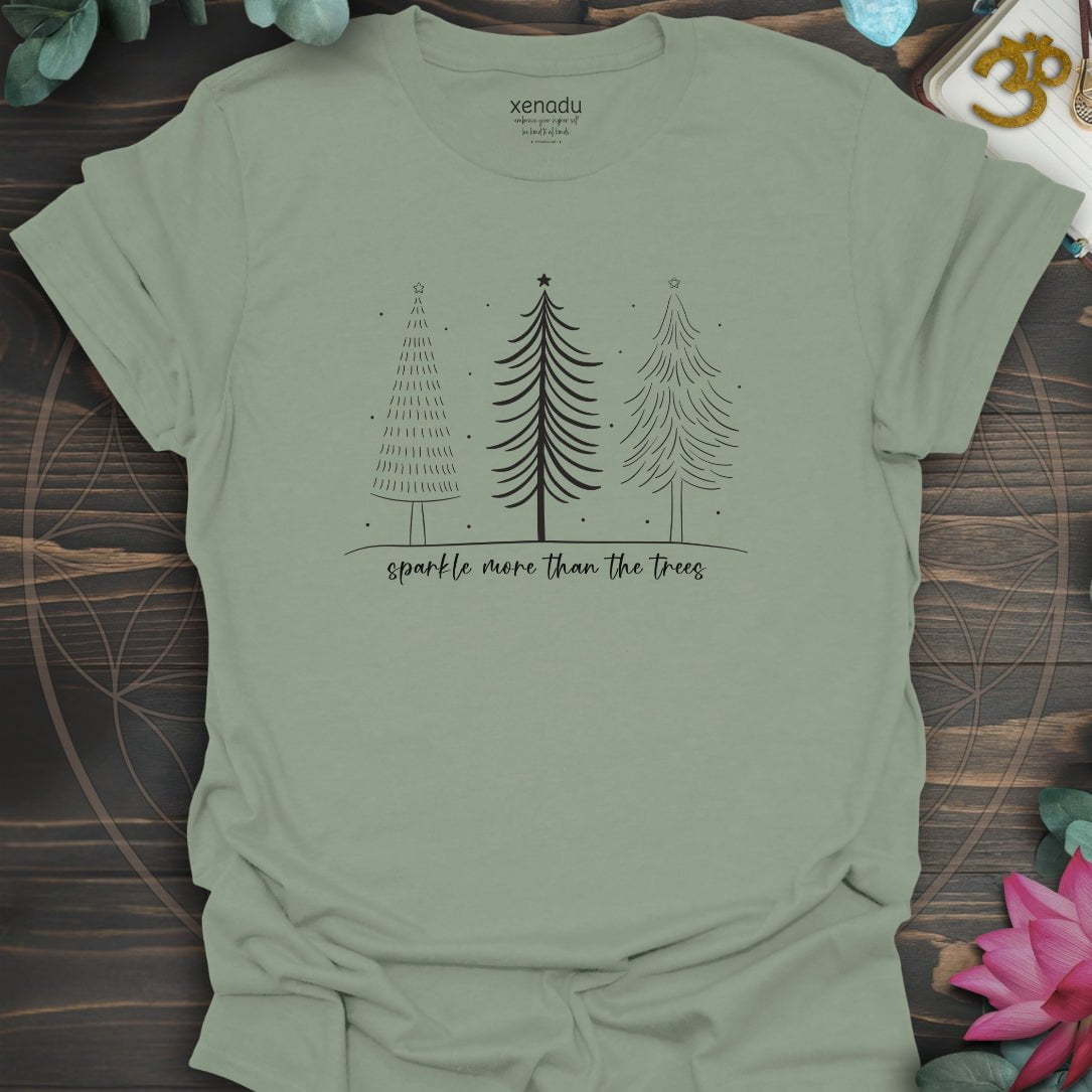 Simply Sparkle Trees Tee Sage T-Shirt
