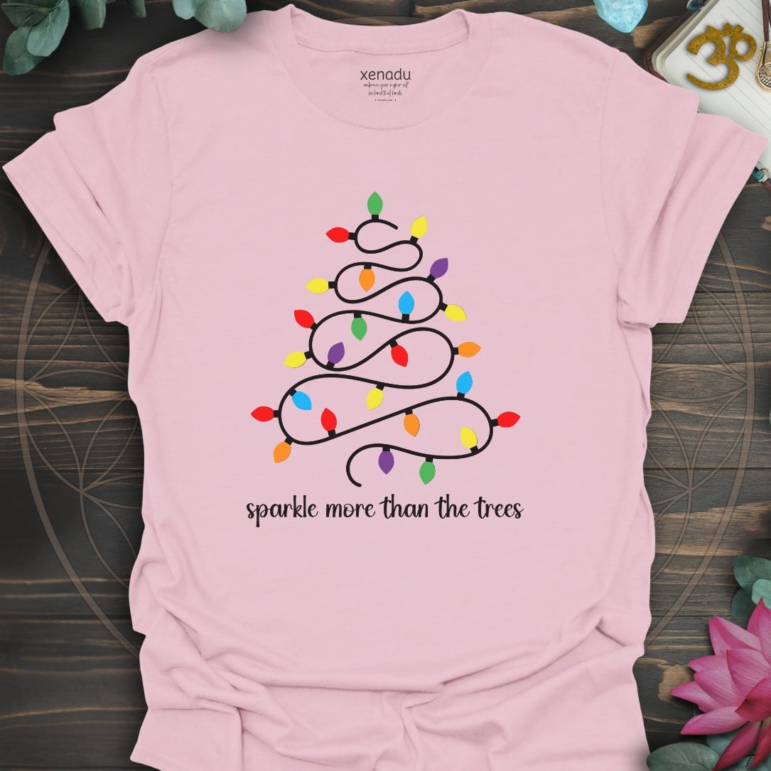 Sparkle Tree of Lights Tee Light Pink T-Shirt